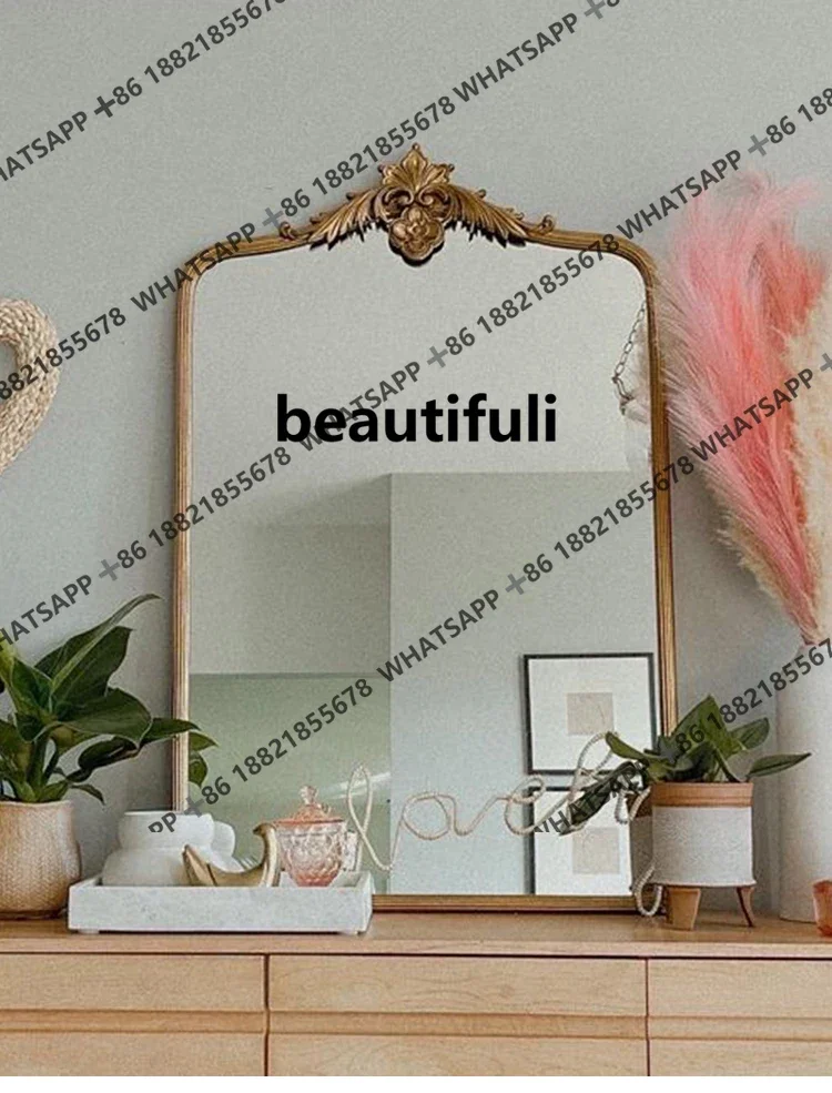 French master bedroom dresser mirror bathroom washstand bathroom light luxury makeup mirror