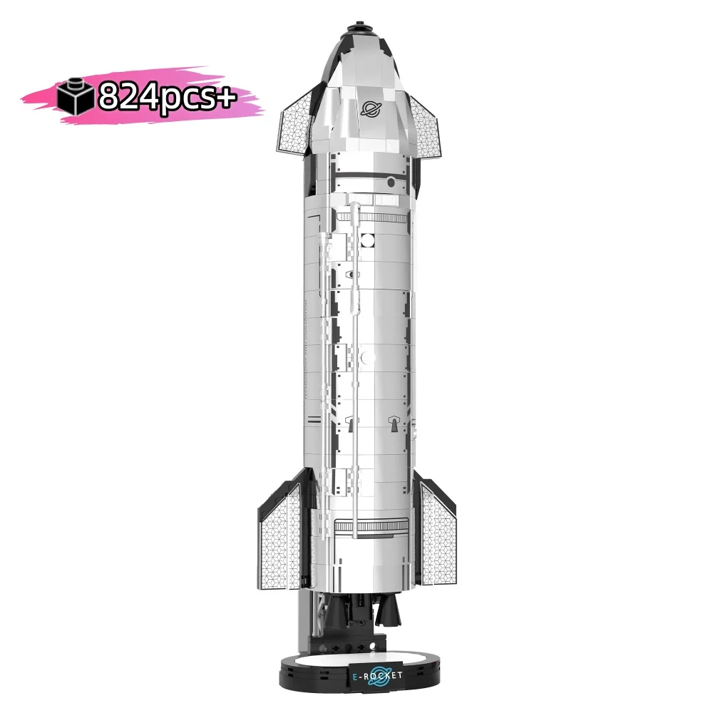 

Новый креативный конструктор «Космическая ракета»: модель космического корабля, аэрокосмическая станция, строительные блоки, игрушки для детей, 824 детали