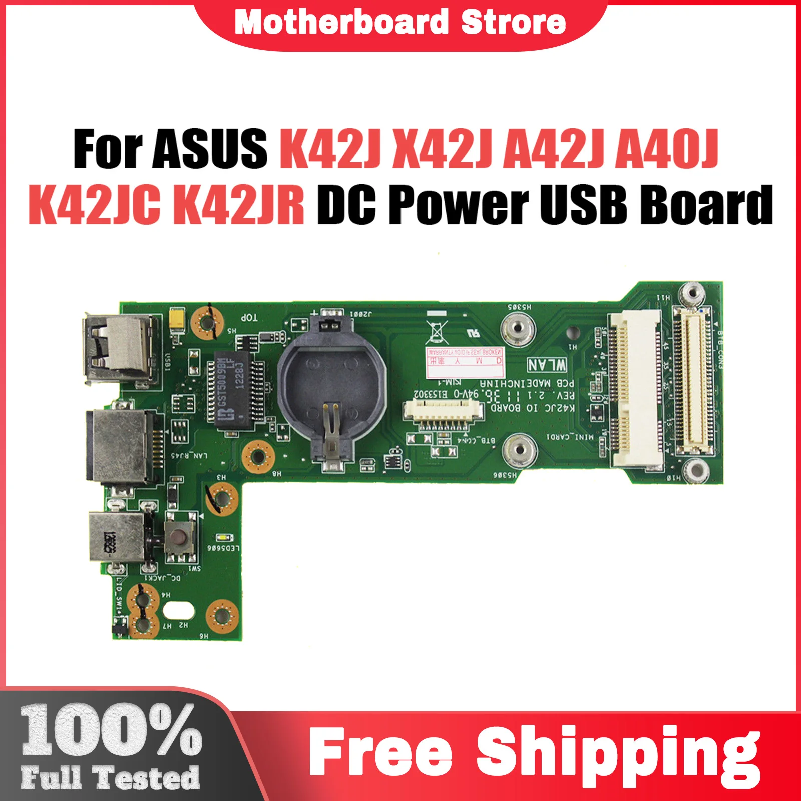 DC Power USB Board For Asus K42J X42J A42J A40J K42JC K42JR K42JZ K42JY K42JV x42D K42D K42F board