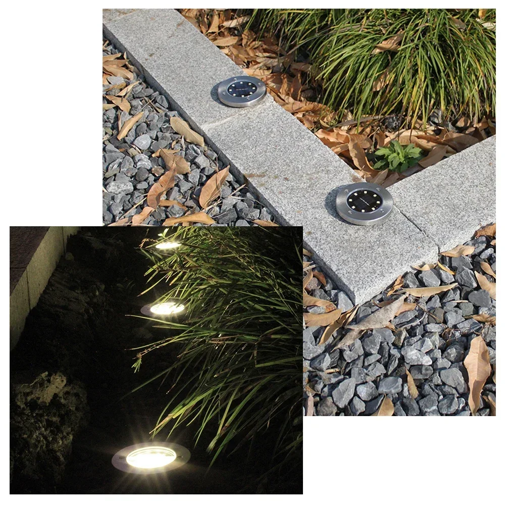 ضوء أرضي يعمل بالطاقة الشمسية في الهواء الطلق مقاوم للماء للحديقة في الأرض ضوء مسار للمناظر الطبيعية الشمسية لممر الفناء في الحديقة #6