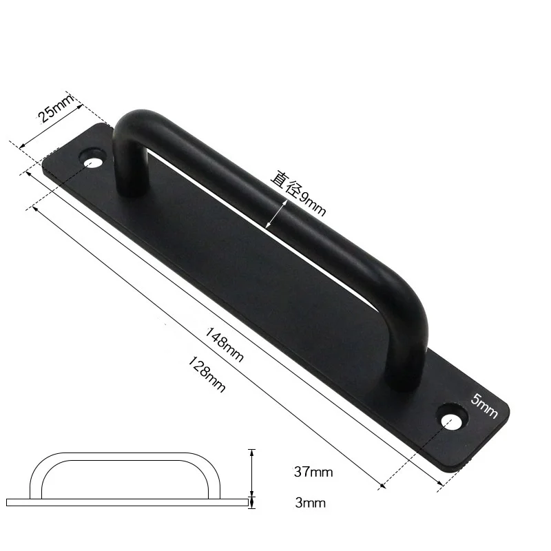 2PCS Sliding Door Handle  Aluminum Alloy Pull Push Door Handle Wood Doors Grip Window Cabinet Balcony Furniture Hardware