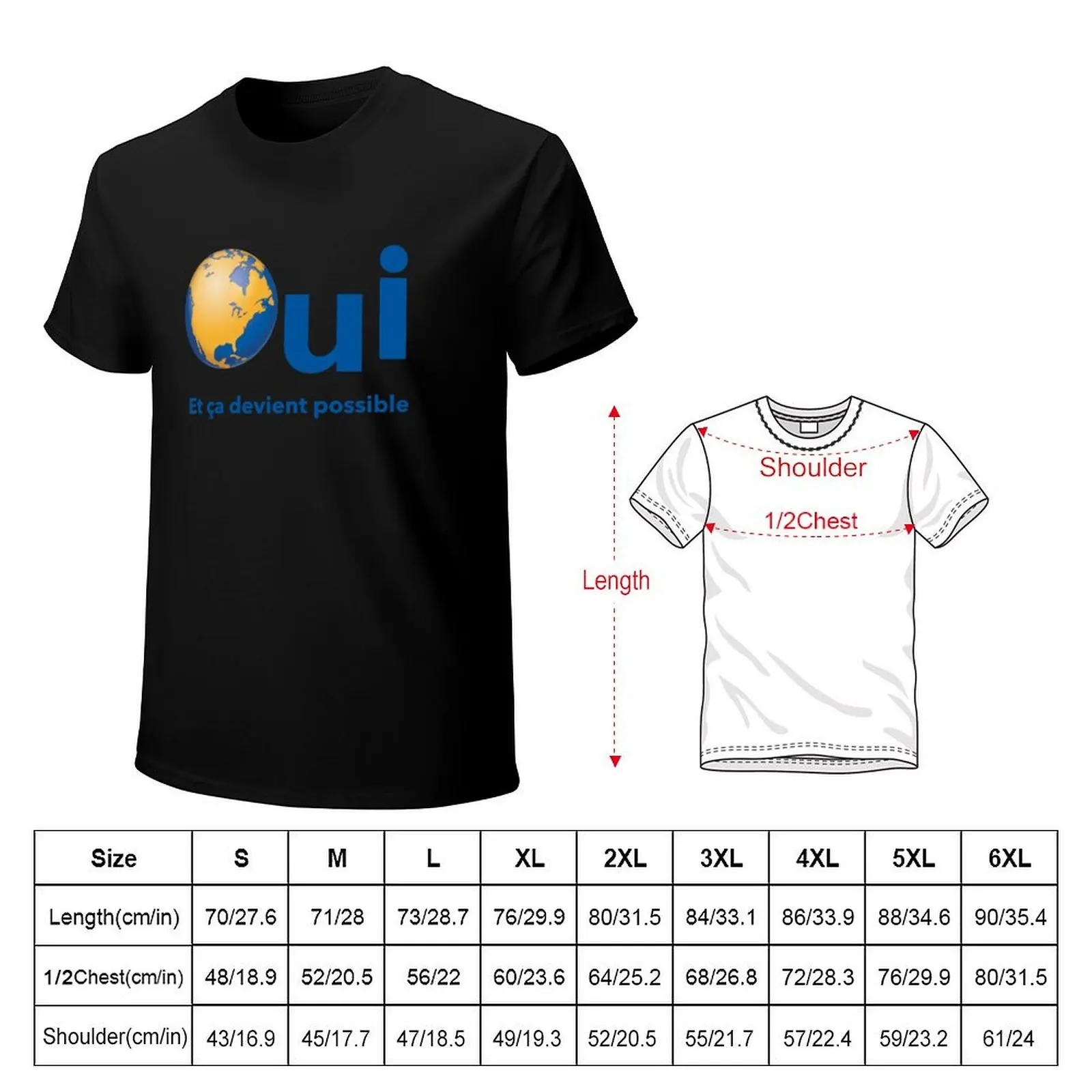 Oui Quebec Referendum 1995 yellow poster sticker with earth Qc PQ OUI et ?a devient possible Québec HD HIGH QUALITY ONLI T-Shirt