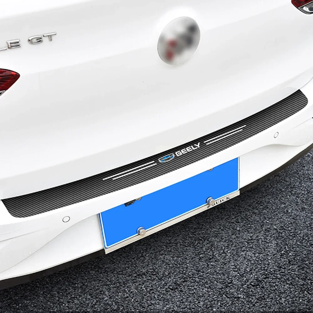 1Pc Car Sticker Trunk Bump Protection Carbon Fiber Decorative For Geely Bo Rui Yue Ck Saloon Emgrand Ec7 Gs GC2 GC5 GC6 GC7 GX2