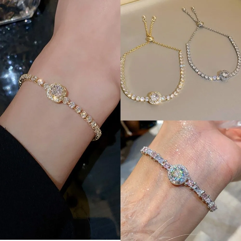 Showy Shining Zircon Bracelet Hypoallergenic Adjustable Women's Bracelets Exquisite Personality Fashion Jewelrys Birthday Gifts