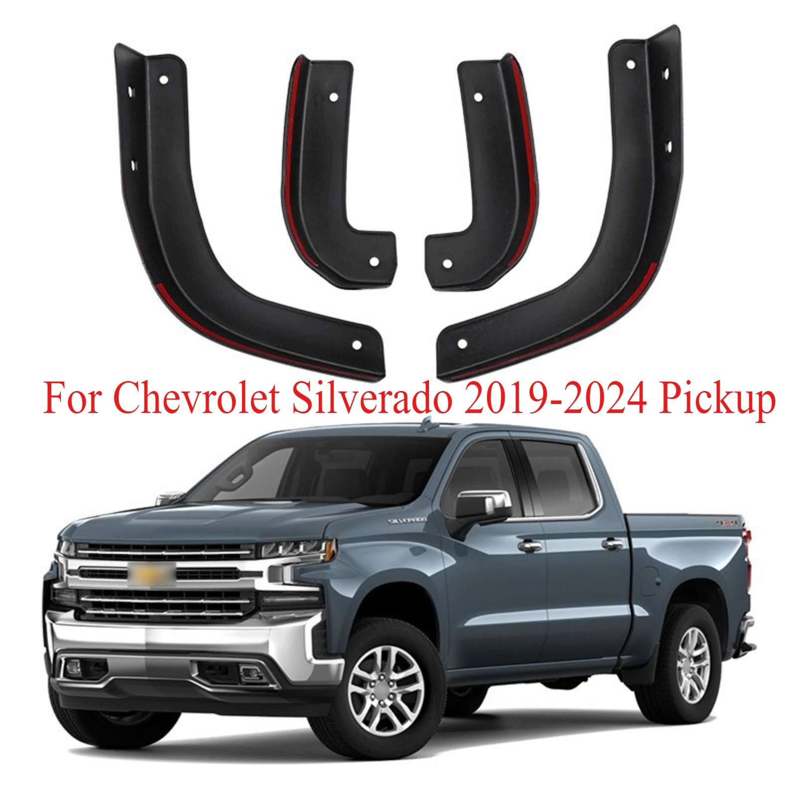 

Для Chevrolet Silverado 2019-2024 пикап, брызговики и защита края двери, защита от царапин, подходят для передних и задних шин