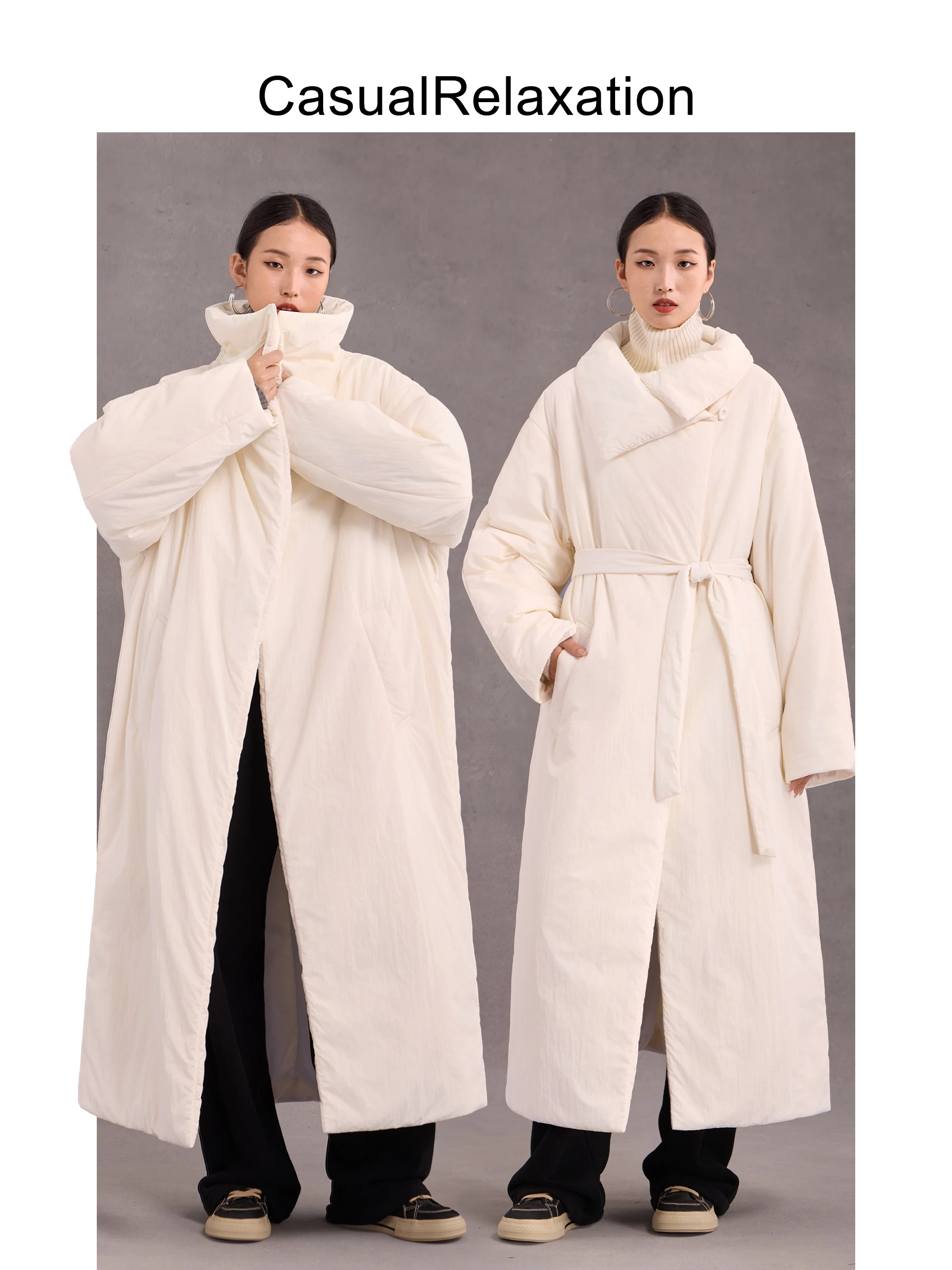 

Утепленное хлопковое пальто для женщин: длинное, свободное, зимнее, новинка, повседневное, комфортное, с карманами