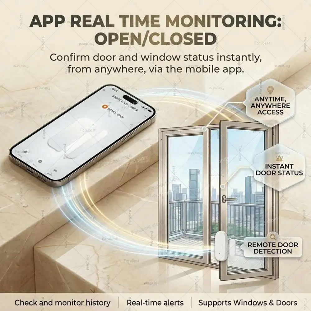 Smart ZigBee Door Sensor Window Contact Sensor Home Security Protection Wireless Burglar Alarm Door Sensor Work With Zigbee2MQTT