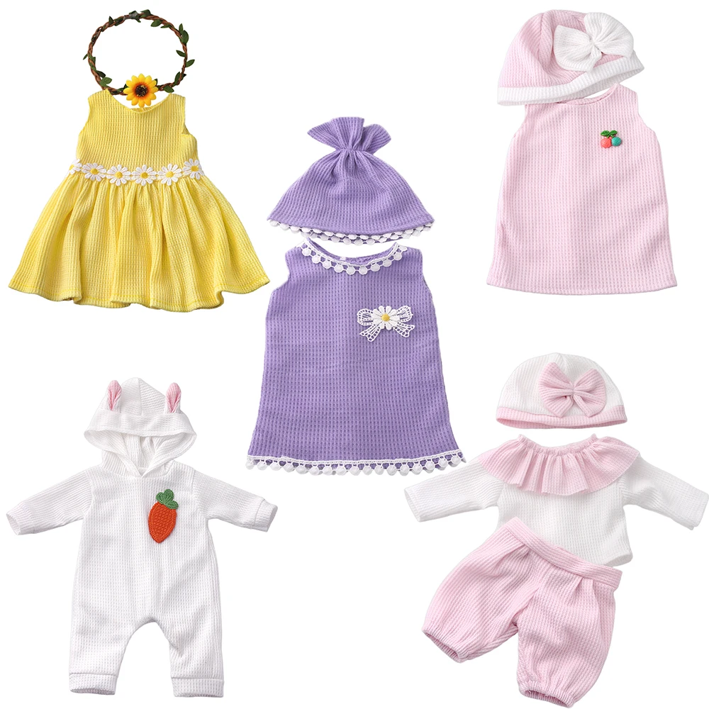 43CM Girl Doll Knitted Skirt Simple and Cute Skirt with Hat Light Color Slim Fit Baby Skirt Doll Clothing Doll Accessories