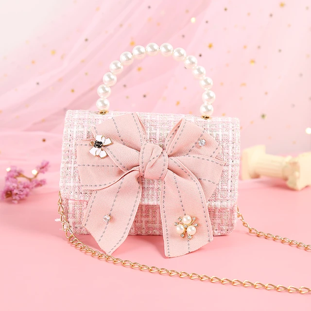 Korean Kids Purses and Handbags Mini Crossbody Cute Girls Pearl Hand Bags Tote Little Girl Small Coin Pouch Party Purse Gift AliExpress
