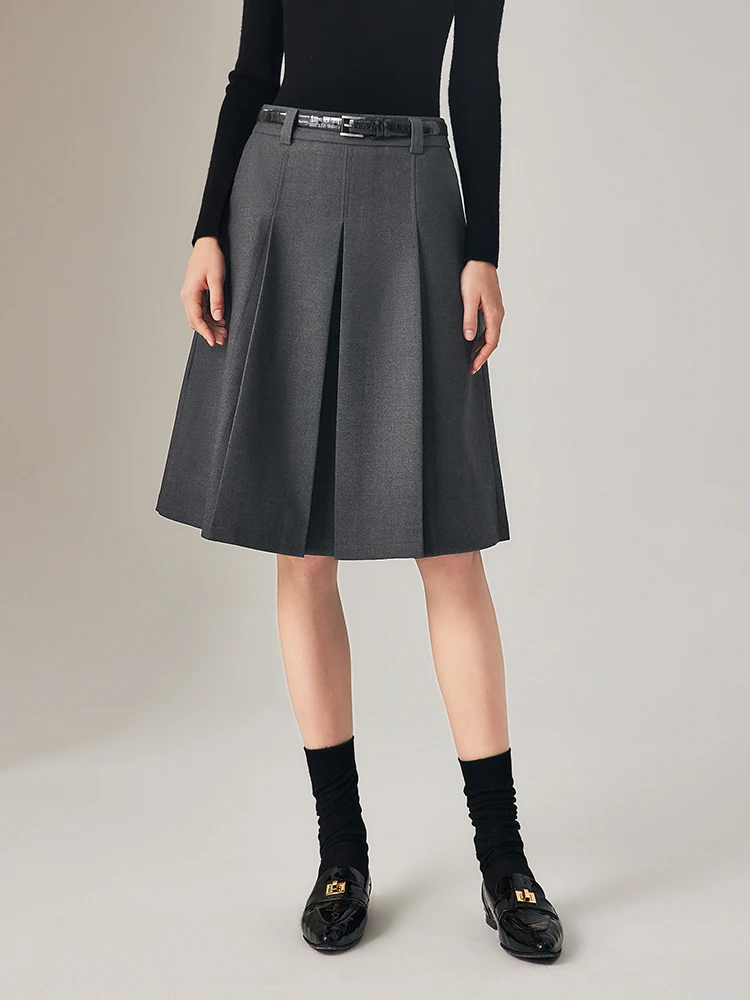 

Юбка А-силуэта с высокой талией, плиссированная, облегающая, из полиэфирного волокна, повседневная, однотонная, с боковой молнией, подчеркивающая фигуру