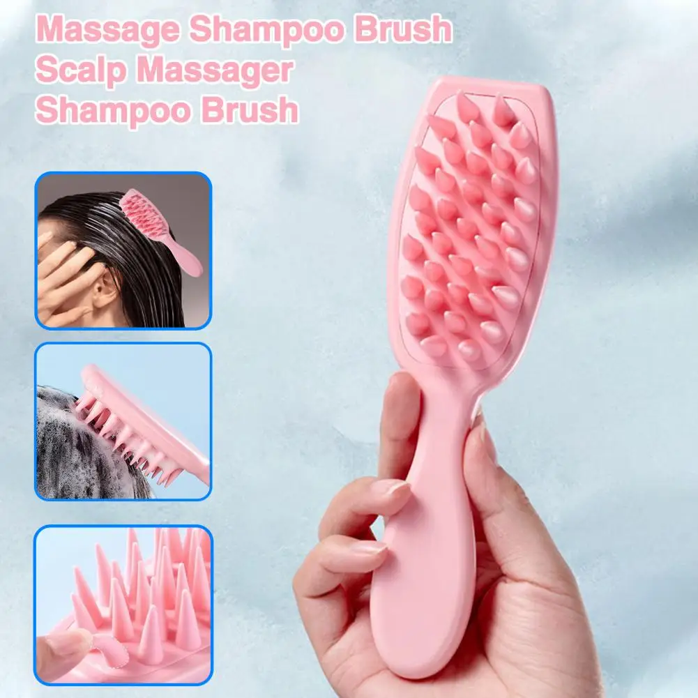 21cm massaggiatore per cuoio capelluto spazzola per Shampoo esfoliante per cuoio capelluto per forfora Scrubber per capelli in Silicone manico lungo pettine per doccia per capelli spazzola morbida