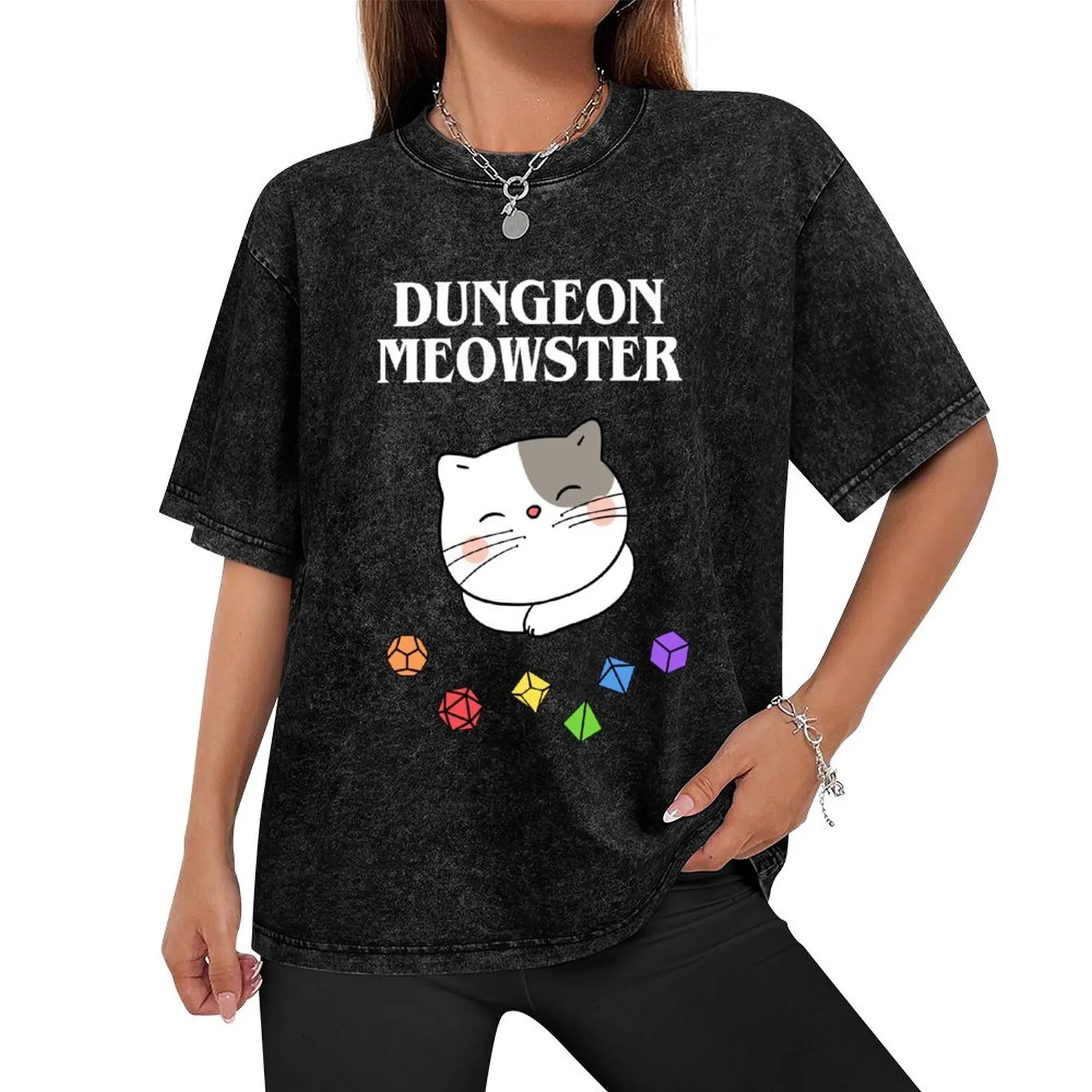 Kawaii Cat Dungeon Meowster T-Shirt summer shirt Man t-shirt cotton graphic tees shirts graphic tee black t-shirts for men