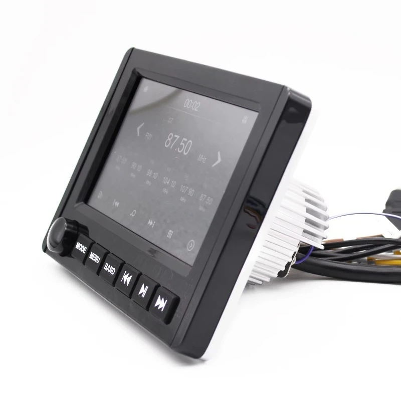 7 Inch TFT Touchable Screen Durable Waterproof IP66 Black Marine Audio MP5 Player Piston Zone Controller Media