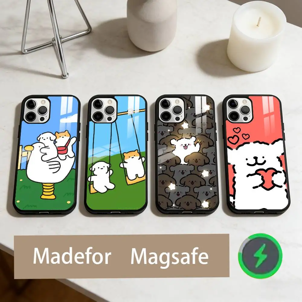 

Cute M-Matsui D-Dog Art Phone Case For iPhone17,16,15,14,13,12,11 Plus,Pro Max Magnetic For Magsafe Wireless Charging