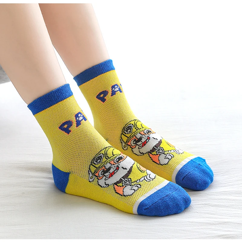 5 pares de calcetines Paw Patrol para niños, calcetines bonitos de algodón con dibujos animados para niños, calcetines casuales para bebés,