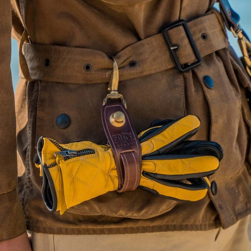 

Genuine Leather Vintage Motorcycle Storage Anti-Loss Gloves Rope Vegetable-Tanned Leather Gloves Clip Gloves Accessories