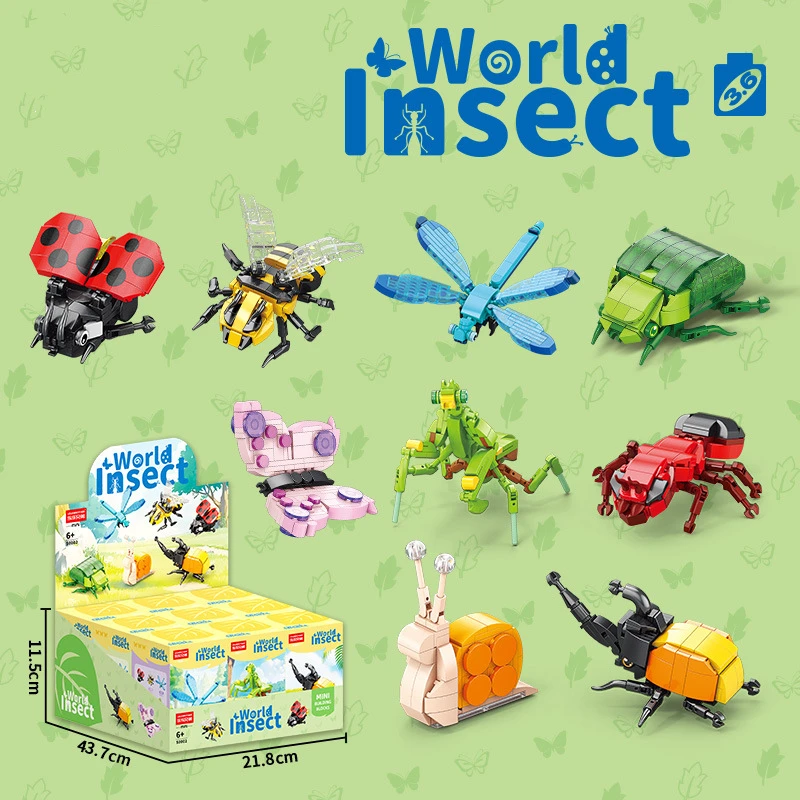 

Insect Building Blocks Children's Puzzle Assembly Mantis Model Creative Dragonfly Bee Toy Educational Gift