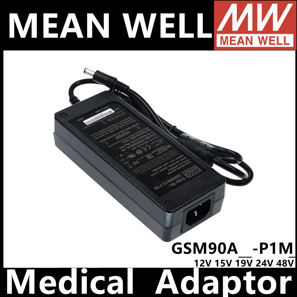 MEAN WELL GSM90A12-P1M GSM90A15-P1M GSM90A19-P1M GSM90A24-P1M  GSM90A48-P1M Medical Adapter Level  Adaptor Power Supply