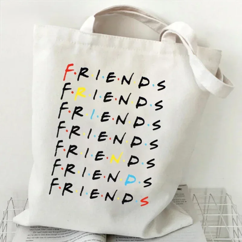 SVE1 Canvas Tote Bag Student Pivot Friends TV Show Shopping Bag Women Graphic Casual Handbag Side Bag for Ladies