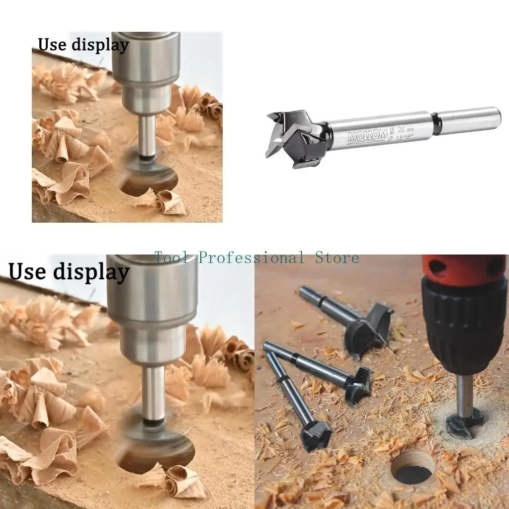 

57QF Woodworking Hole Opener Drill Bit 21mm Woodwork Drill Bits Tungsten Carbide Wood Hole Saw Hinge Drilling Bit Cutter