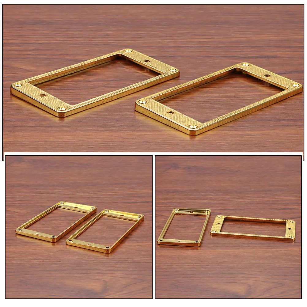 

2 шт. металлические кольца для крепления звукоснимателей хамбакер, золотистые, с цветочным узором, для электрогитары, улучшающие звучание