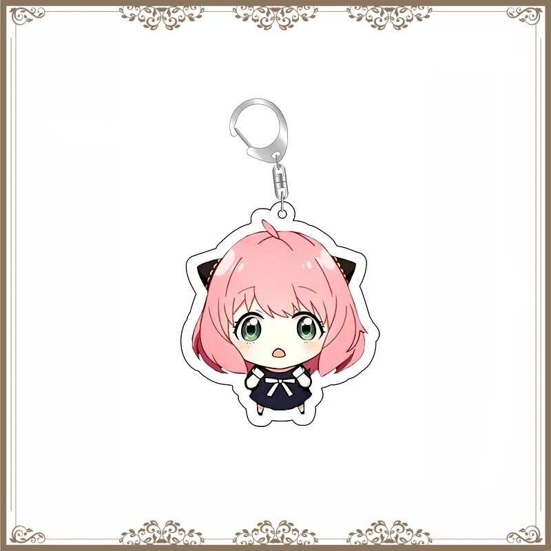 Spy Family Anya Yor Loid Forger Cartoon Acrylic Keychain Anime Keyring Bag Tag Manga Collections Bag Tag view 3