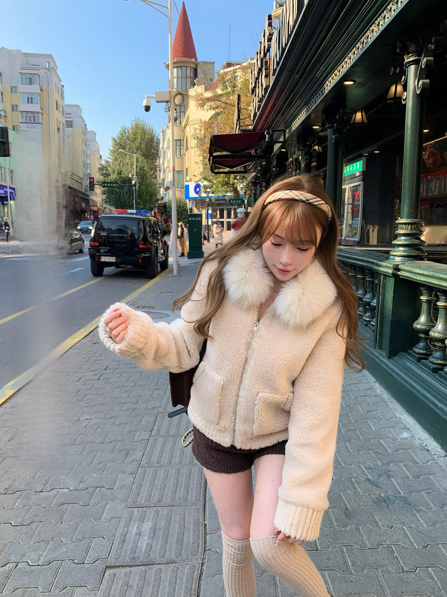 

Женская утепленная куртка Lukira с меховым воротником, кофейного цвета, осенне-зимняя верхняя одежда, теплая, прямого кроя, короткое пальто