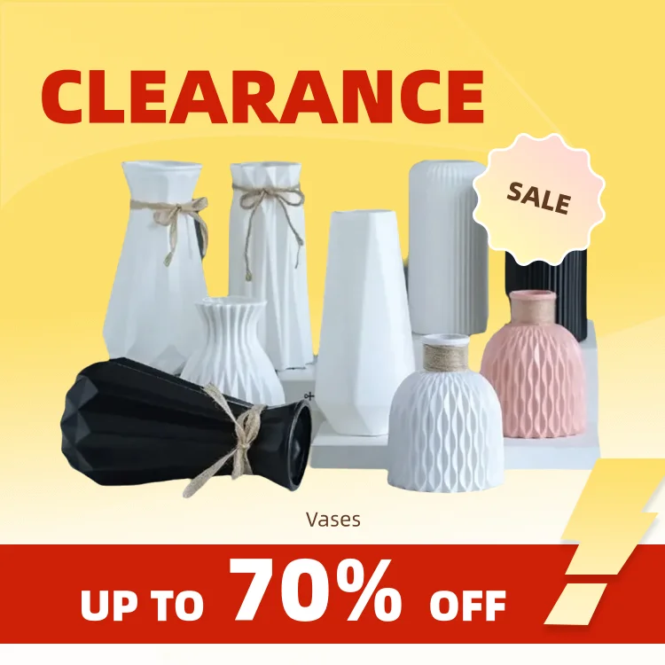 Clearance_1 Piece Nordic Modern Plastic Flower Vase Flower Pot Basket Home Living Room Payty Wedding Decoration Ornament_Continu