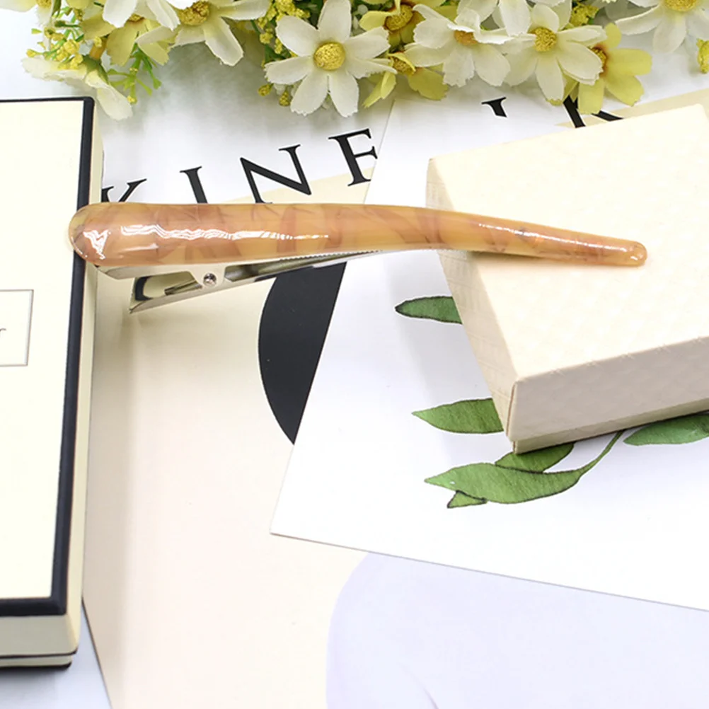 

2pcs Duck Teeth Hair Clips Acrylic Alligator Hairpins Strong Hold Prong Barrettes For Women Girls Lightweight Durable Shower Use