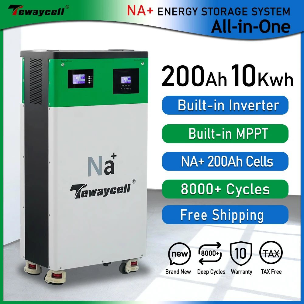 Tewaycell All in One 10KWh Na+ 200Ah 48V Sodium ion energy storage system Built-in 5KW Inverter ESS  EU No VAT