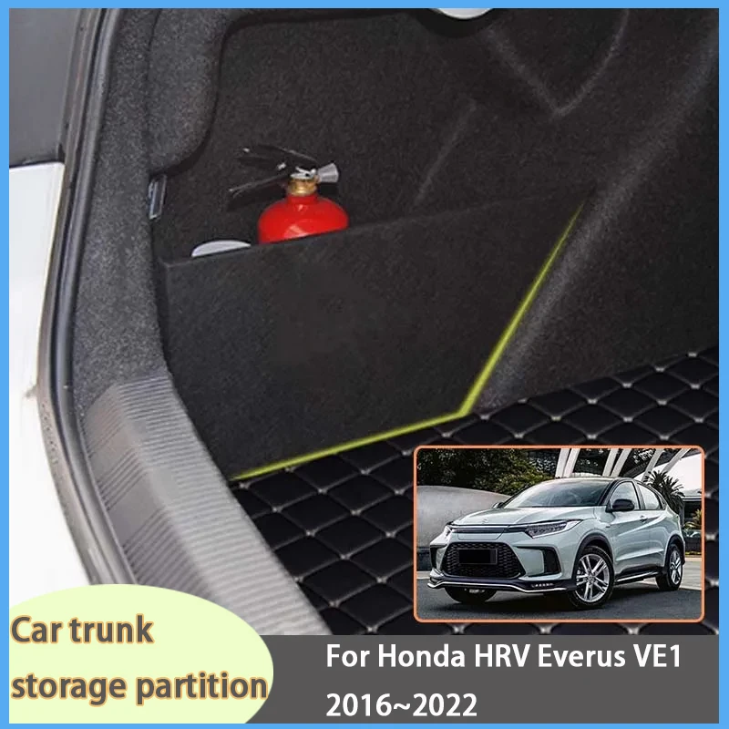 

For Honda HRV Everus VE1 2016~2022 Car Upgrade Organizer Trunk Side Partition Trunk Interior Storage Box Parts
