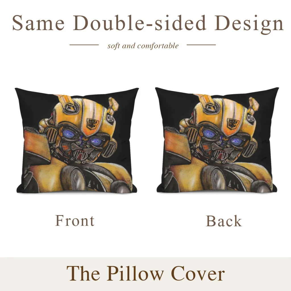 Pillowcase Cushions Cover Cushions Home Decoration Bumblebee Transformer, The Best Transformer Pillows For Sofa