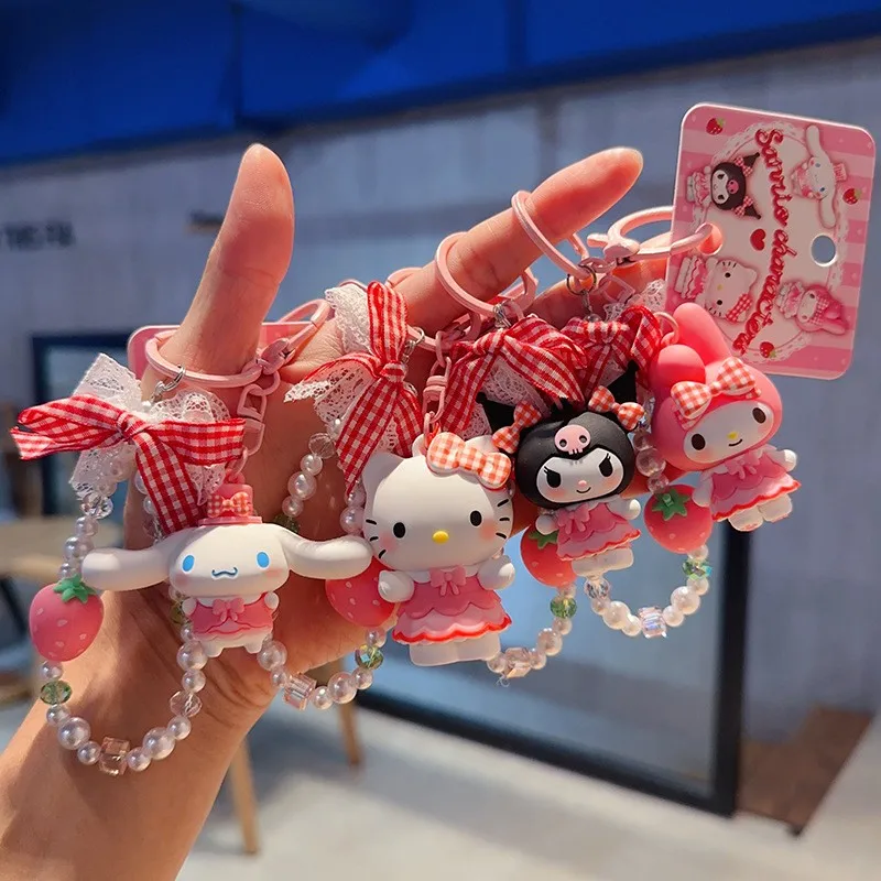 

Оригинальный брелок Sanrio HelloKitty Cinnamoroll MY MELODY KUROMI, кукла ручной работы, подвеска для рюкзака, детская игрушка, подарок на день рождения