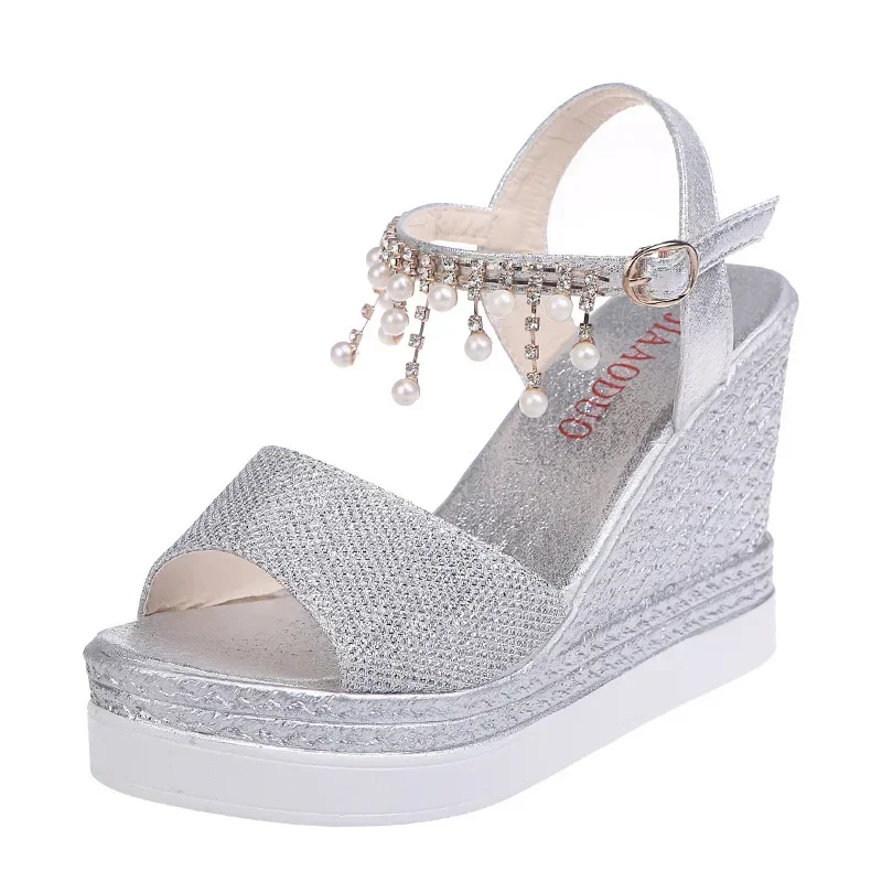luxury 2026 Women Wedge Sandals Summer Platform Sandal Peep Toe Thick Bottom High-heeled Shoes Ladies Espadrilles Sandalias