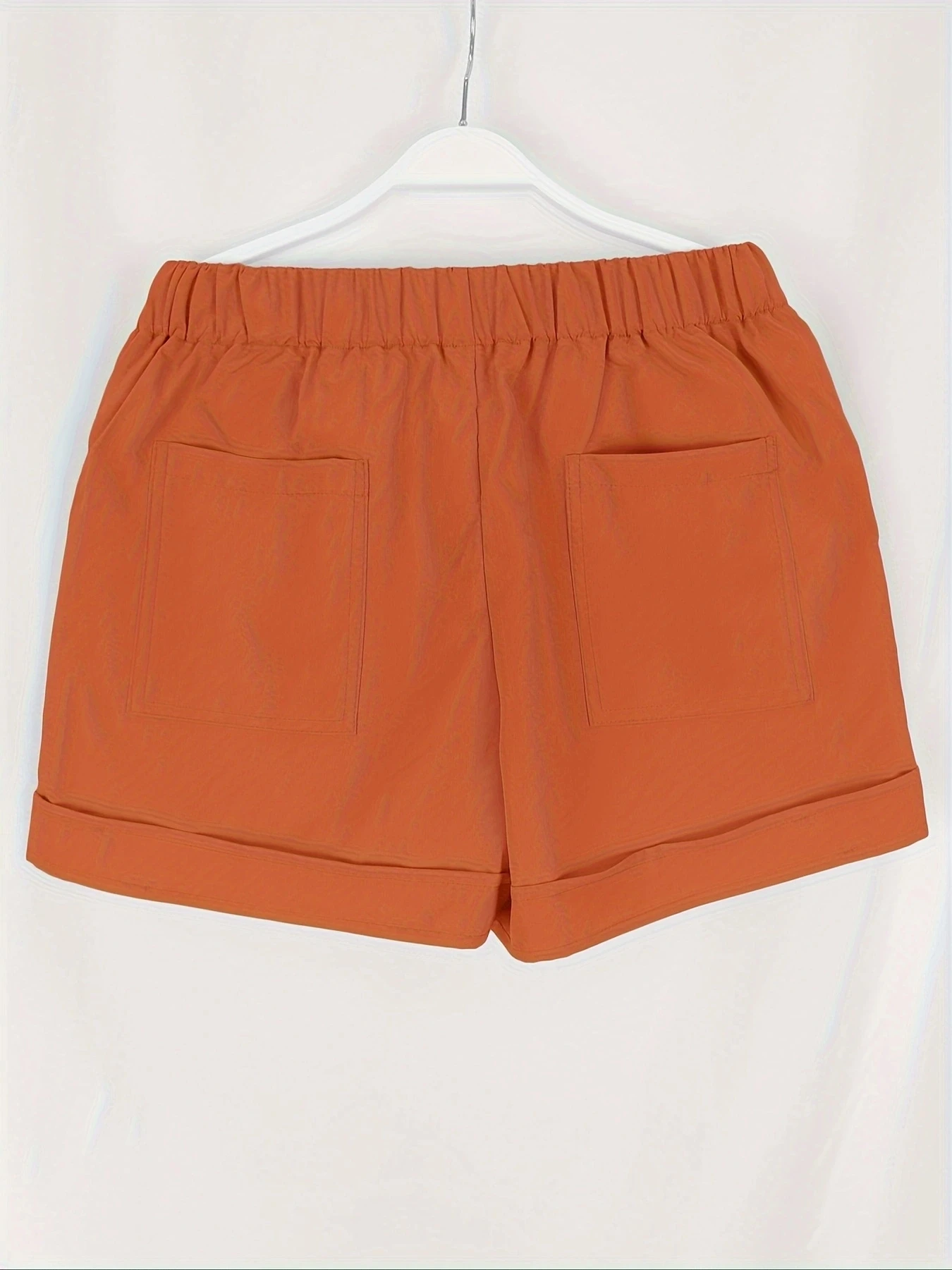 Plus Size Women Casual Shorts With Pockets Solid Color Elastic Waist Lace-up Loose Wide Leg Spring Summer Short Pants