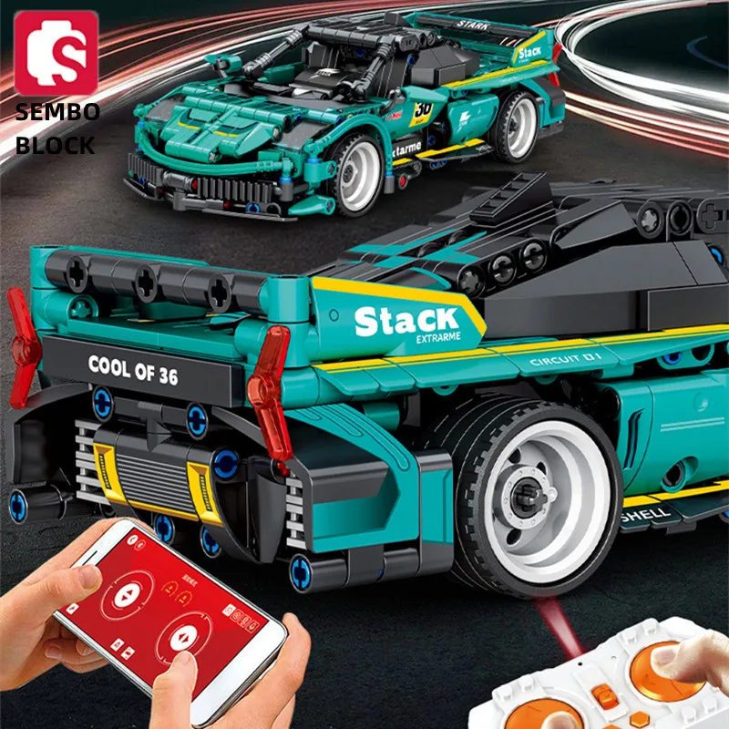 

SEMBO BLOCK city speed champion technology supercar brick model remote control racing car kids toy boy birthday gift ornaments