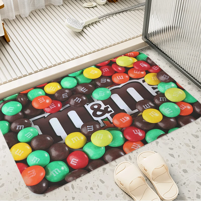 Balcony Bath Mat Non-slip M&M's Corridor Carpet Kitchen Bedroom Rug Entrance Door Doormat Hallway Interior Home Decor Items