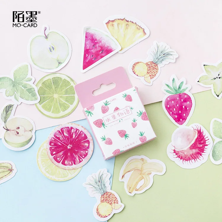 45 Pcs Kawaii Paper Stationery Sticker Set Fresh Fruits For Gift Packing Scrapbooking Album Planner Journal Arts Diy Craft