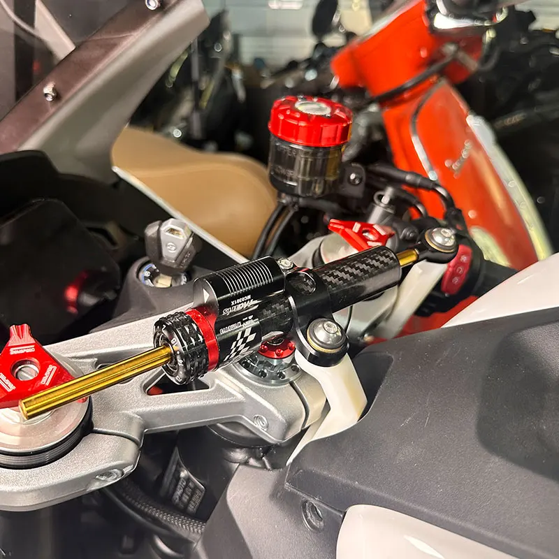 

Semspeed For CFMOTO 675SR-R Adjustable Steering Damper Stabilizer CNC 6061-T6 Aluminum Alloy with 12-Stage Damping Control