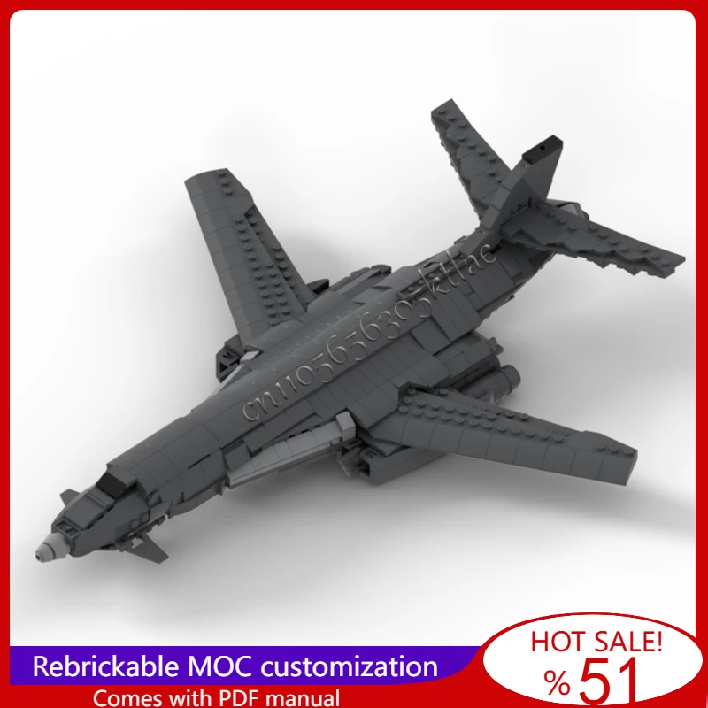681 ELEMENTÓW MOC Seria Personalizowana Model Bombowca Wing B1 Lancer do Samodzielnego Montażu, Edukacyjna Kreatywna Zabawka dla Dzieci, Prezent na Boże Narodzenie