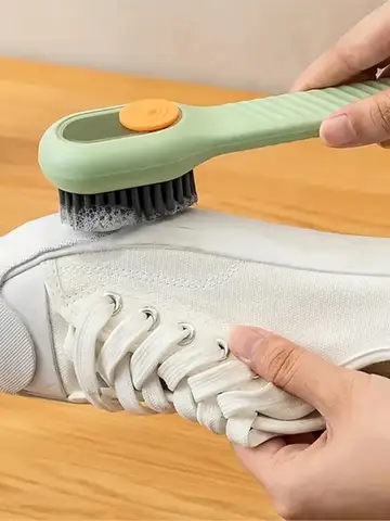 Escova para sapatos líquida multisuperfície – cerdas macias e alça ergonômica para limpeza de banheiro, cozinha e lavanderia