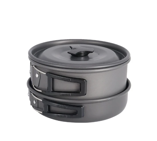 حار بيع المحمولة التخييم في الهواء الطلق طقم حلل استانلس ستيل نزهة للطي وعاء مزيج مجموعة الطبخ مع الموقد للمشي لمسافات طويلة وفي الهواء الطلق