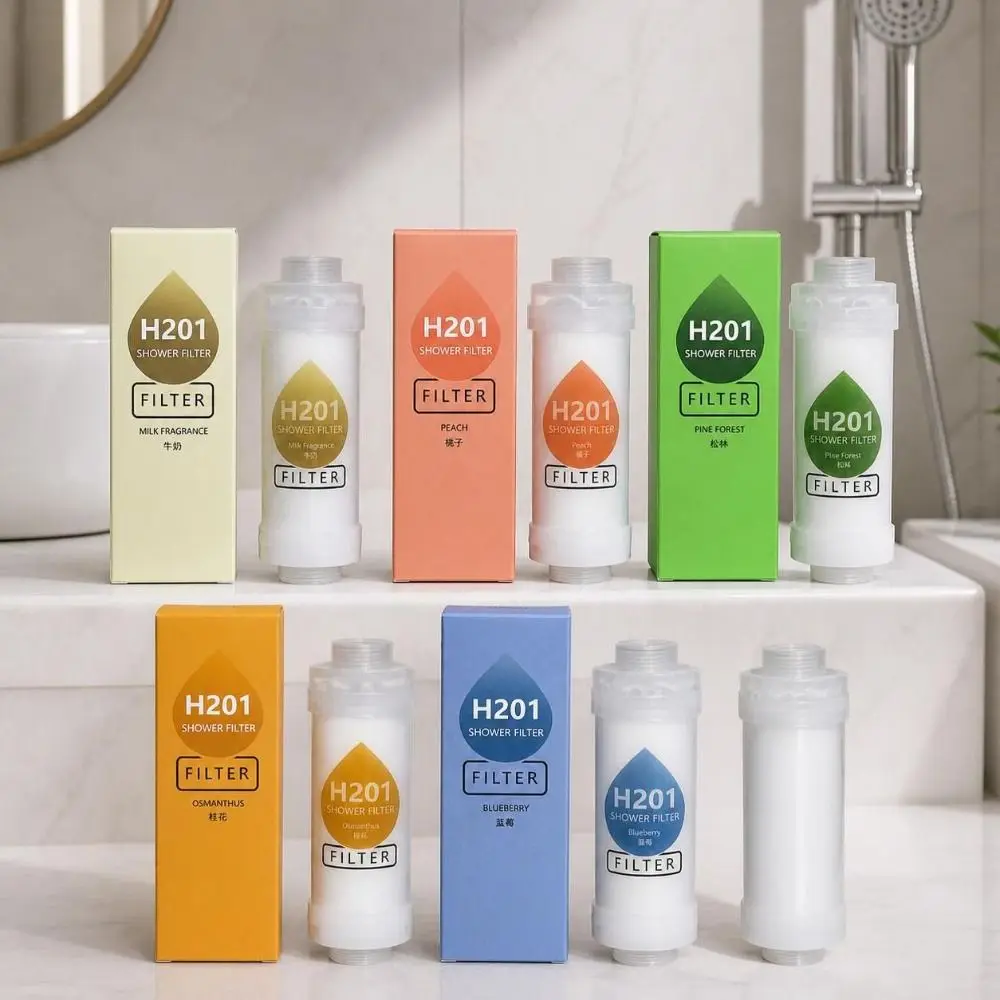 Osmanthus/Milk/Peach/Blueberry Scent Vitamin C Shower Head Filter Spa Grade Bathing Skincare Shower Purifier Anti-scaling