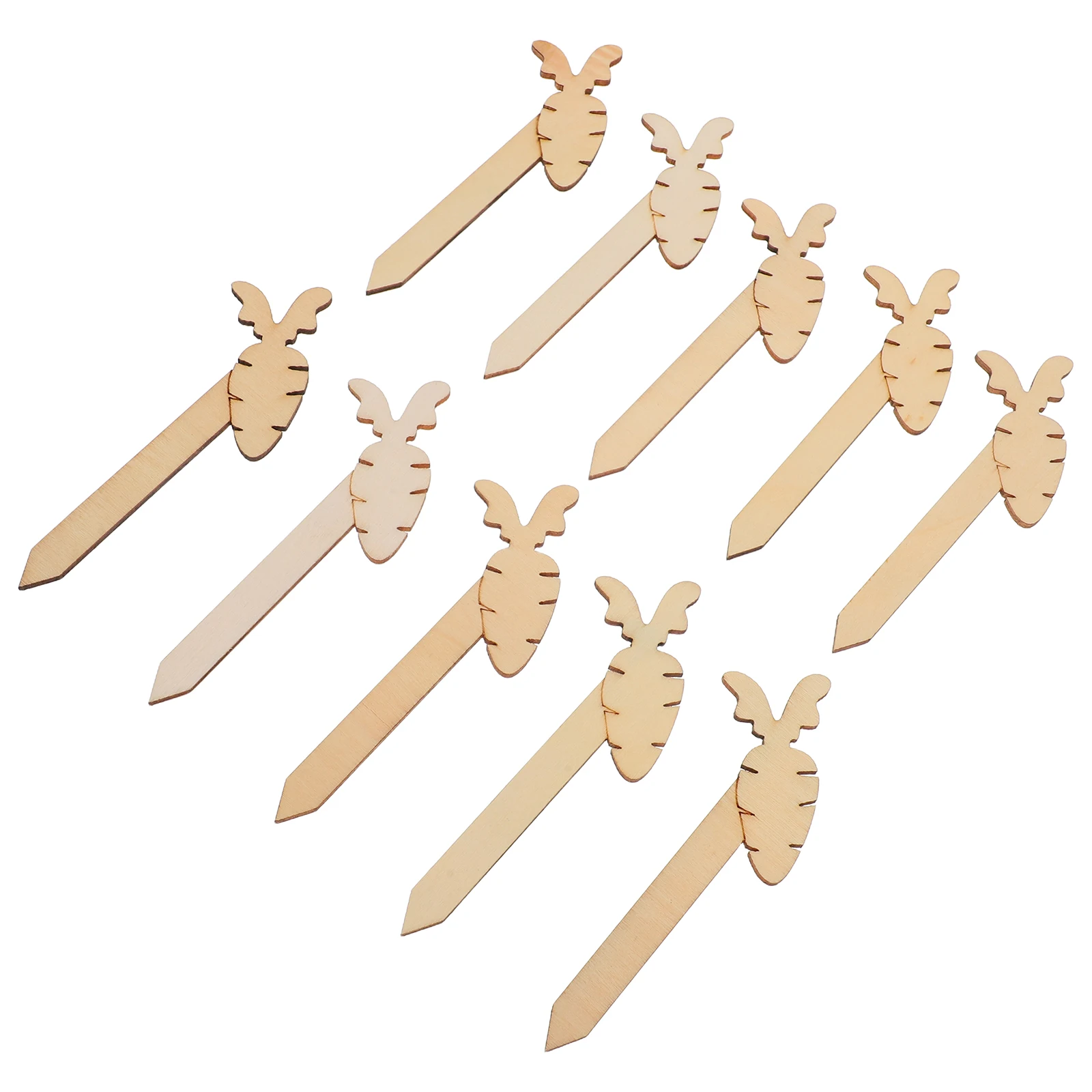 

10Pcs Easter Wooden Bookmarks Carrot Design Cute Craft Sticks Students Teachers DIY Easter Party Favors Wooden Page Markers