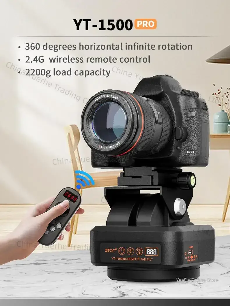 

ZIFON YT1500 Pro Auto Motorized Pan Tilt Head Waterproof Automatic Tripod Stabilizer Motorized Rotating for Smartphone Cameras