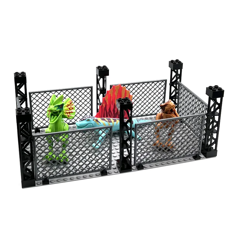 MOC Military Fence Protection Net Small Particle Building Blocks Accessories Compatible Dinosaur Cage Assemble Model Bricks Toys