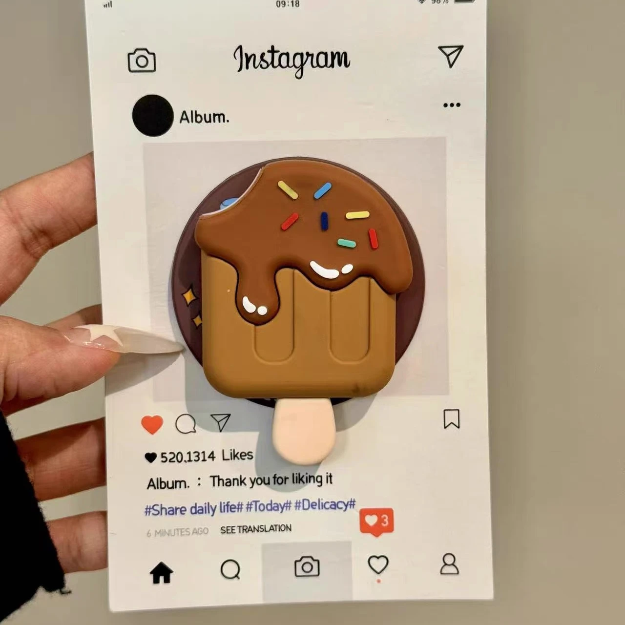 

Летняя магнитная подставка для мороженого для Magsafe Griptok, держатель для телефона, подставка для кольца на палец, поддержка IPhone, Samsung, подставка-держатель