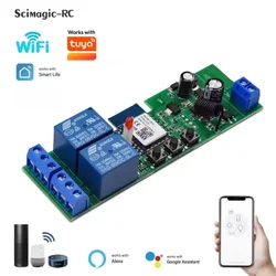 Works With Tuya Smartlife Relay Module Home Automation 2CH DC 7-32V AC 110V 220V RF 433Mhz Remote Control Light Switch Alexa