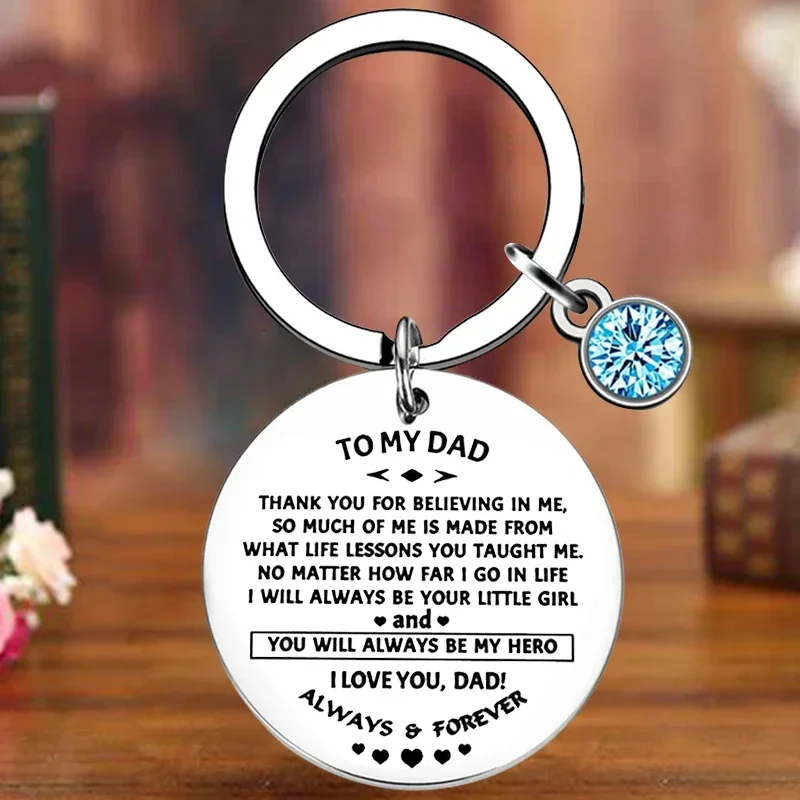 Metal to My Dad You Will Always Be My Hero Keychain Father Key Chain Pendant Dad Birthday Chrismas Gifts