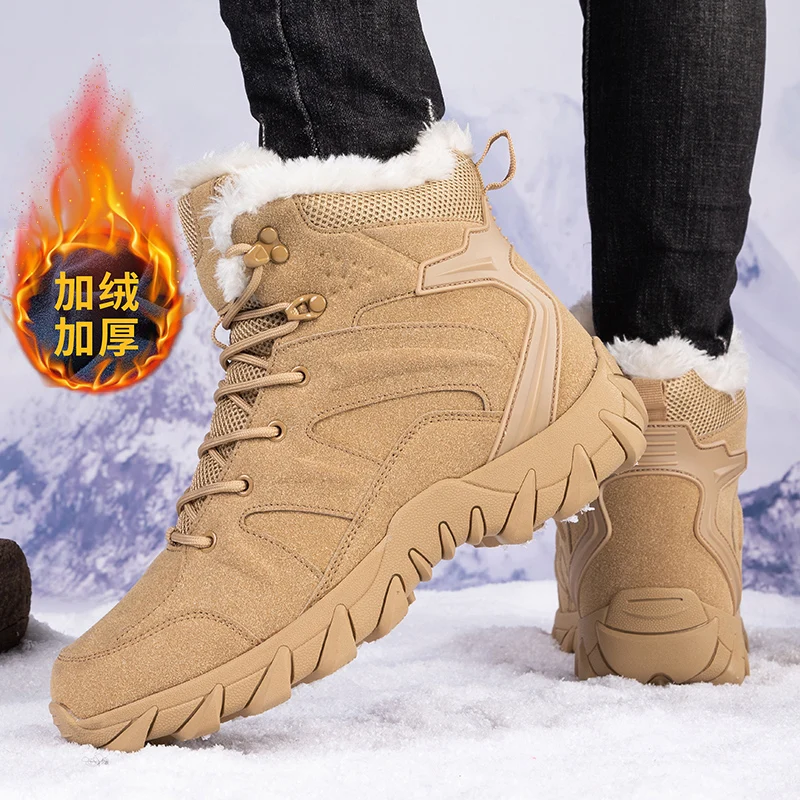 Men Boots 2025 New Winter Slippers Warm Men Shoes Waterproof Non-Slip Plush Sneakers Male Tenis Shoes Boots Men Sneakers Winter